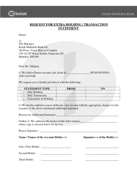 Statement Request Letter Template