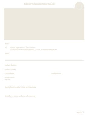 Termination Of Contract Letter Request Template