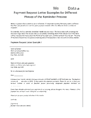 Payment Request Letter Format Template