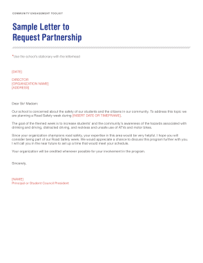 Sample Letter To Request Partnership Format Template