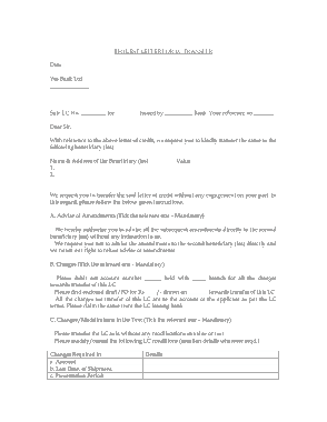 Printable Transfer Request Letter Template