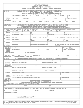 State of Texas Adoption Certificate Template
