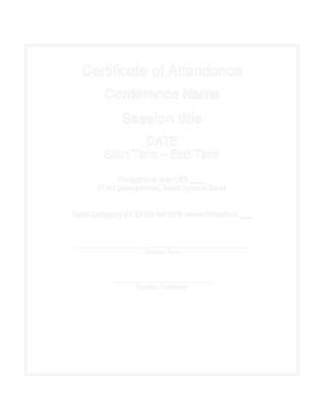 Sample Attendance Certificate Template