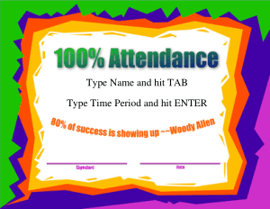 Student Attendance Certificate Template