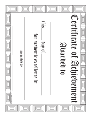 Academic Excellence Award Certificate Sample Template