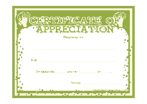 Appreciation Award Certificate Template