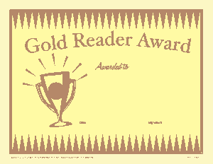 Gold Reader Award Certificate Template