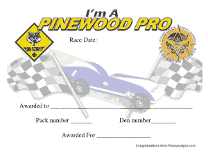 Pinewood Award Certificate Template