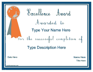 Presidential Academic Award Certificate Template