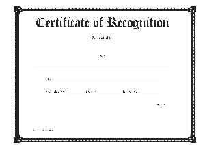 Recognition Award Certificate Template