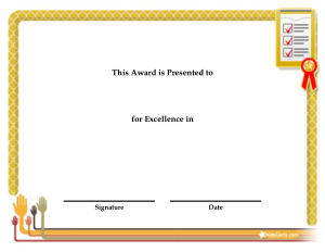 Sample Award Certificate Template