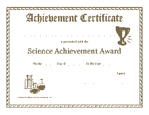 Sample Science Achievement Award Certificate Template