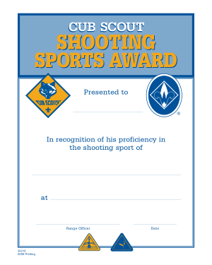 Shooting Sports Award Certificate Template
