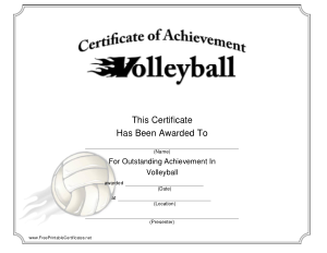 Sports Achievement Award Certificate Template