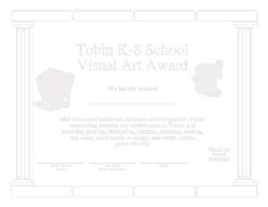 Visual Art Award Certificate Template