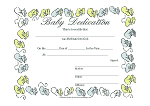 Free Download PDF Books, Baby Dedication Ceremony Certificate Template