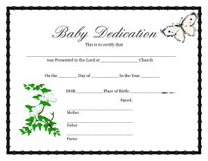 Free Download PDF Books, Blank Baby Dedication Certificate Template