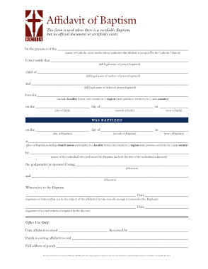 Baptist Certificate Form Template