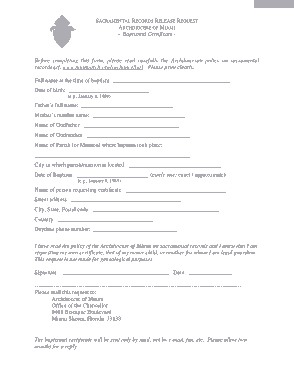 Certificate Of Baptism Example Template