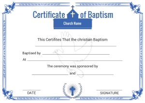 Certificate of Christian Baptism Template