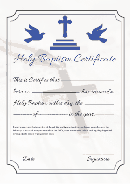 Holy Baptism Certificate Template