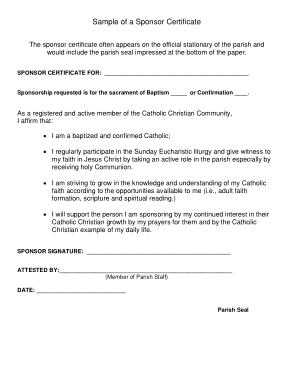 Standard Baptism Certificate Template
