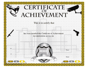 Certificate Of Achievement Law Enforcement Template