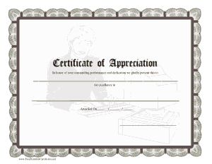 Free Download PDF Books, Certificate of Appreciation Template