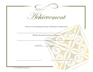 Certificates of Achievement Army Template