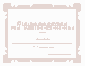 Certificates of Achievement For Kids Template