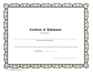 Certificates of Achievement For Students Template