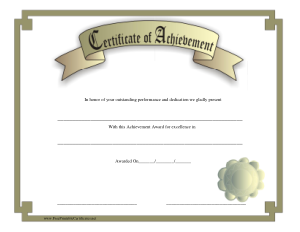 Certificates of Achievement Template