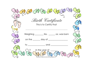 Birth Certificate Free Template
