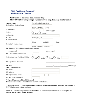 Revised Birth Certificate Template