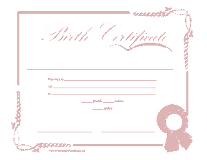 Sample Birth Certificate Application Template