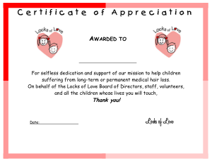 Certificate of Appreciation Example Template