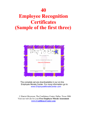 Employee Recognition Appreciation Certificate Template