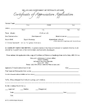 Example of Certificate of Appreciation Template
