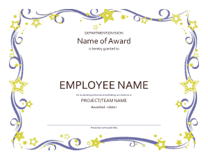 Project Appreciation Award Certificate Template
