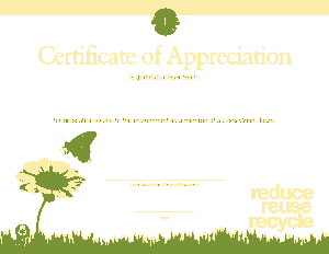 Sample Certificate of Appreciation PDF Template