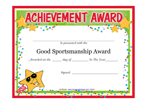 Sportsmanship Appreciation Certificate Template