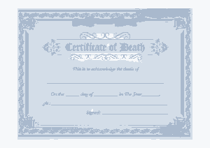 Simple Certificate of Death Template