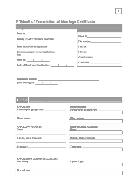 Free Download PDF Books, Affidavit of Translation of Marriage Certificate Template