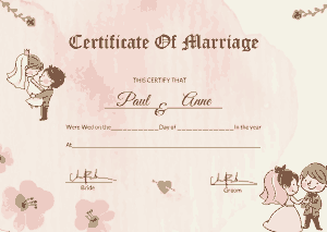Free Download PDF Books, Beautiful Antique Marriage Certificate Template