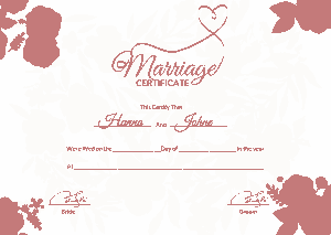 Free Download PDF Books, Beautiful Marriage Certificate Template