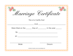 Free Download PDF Books, Formal Marriage Certificate Template
