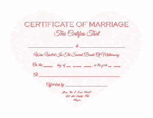 Heart Marriage Certificate Template