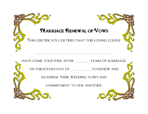 Marriage Certificate Example Template
