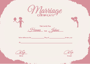 Simple Marriage Certificate Design Template