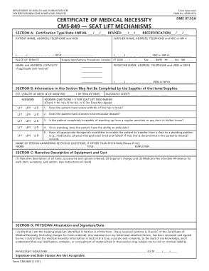 Certificate of Medical Necessity Form Template